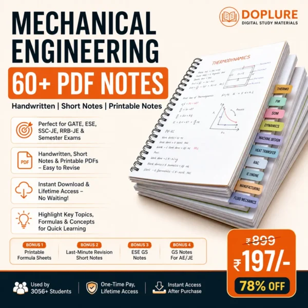 60+ Mechanical Engineering Handwritten Notes